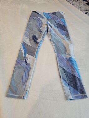 Athleta Abstract Blue & Gray High-Rise Leggings
